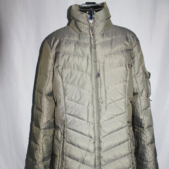 Eddie Bauer Gray Sun Valley Down Parka Coat Jacket Knee Length Wome'n Large - Picture 1 of 13
